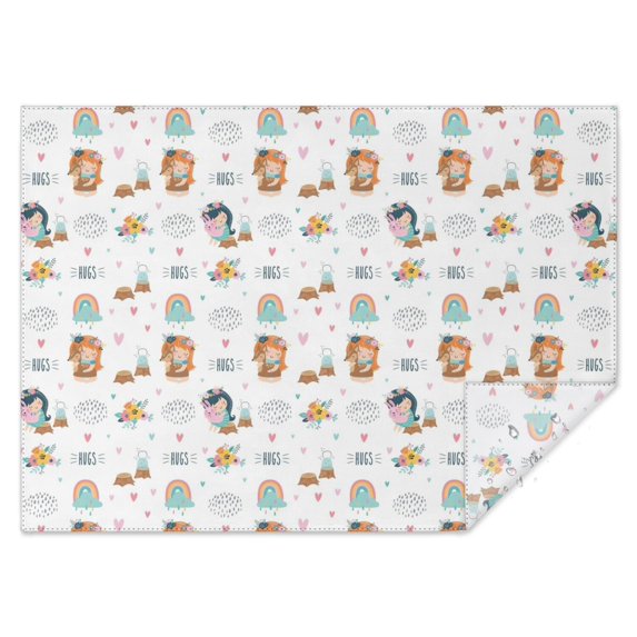 Cute Fairy Princess Pattern Rectangle Tablecloth 60"x84",Waterproof Polyester Rectangle Table Cloth, Wipeable Spillproof Polyester Tablecloth for Dining, Camping, Indoor and Outdoor