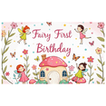 thumbnail image 1 of Cute Fairy Themed Birthday Backdrop Banner with Mushrooms Butterflies and Flowers Party Supplies Photography Props for Birthday Party Decorations Kids Celebrations, 1 of 8