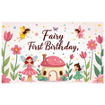 thumbnail image 1 of Cute Fairy Themed Birthday Backdrop Banner with Mushrooms Butterflies and Flowers Party Supplies Photography Props for Birthday Party Decorations Kids Celebrations, 1 of 8