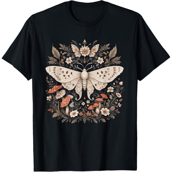 Cute Fairycore Floral Moth Aesthetic Girls Women Cottagecore T-Shirt Size S-5XL