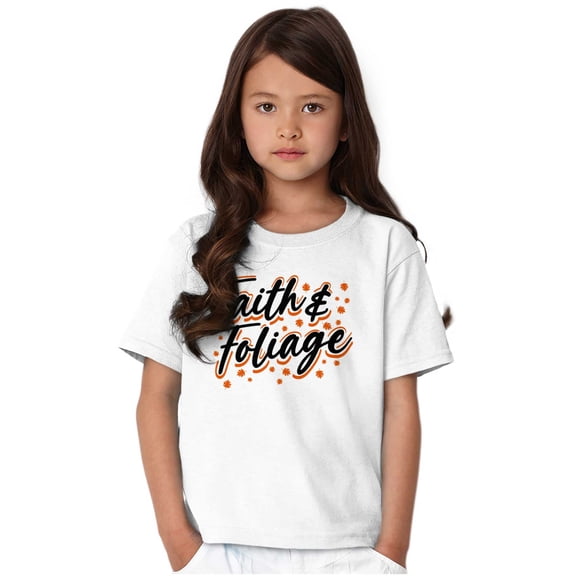 Cute Fall Autumn Faith and Foliage Girls Kids T Shirt Tees Teen Brisco Brands X