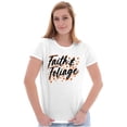 thumbnail image 1 of Cute Fall Autumn Faith and Foliage Womens Slim Fit Graphic Tee Brisco Brands M, 1 of 5