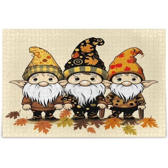 Cute Fall Gnomes Jigsaw Puzzles 500 PiecesPuzzles for Adults Family Game Intellective Toys Wall Art Work for Educational Gift Home Decor