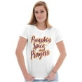 thumbnail image 1 of Cute Fall Pumpkin Spice and Prayers Womens Slim Fit Graphic Tee Brisco Brands L, 1 of 5