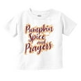 thumbnail image 1 of Cute Fall Pumpkin Spice and Prayers Youth T Shirt Tee Girls Infant Toddler Brisco Brands 6M, 1 of 4