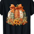 thumbnail image 1 of Cute Fall Pumpkin Sunflower T-Shirt for Women, Coquette Bow Autumn Shirt, 1 of 10