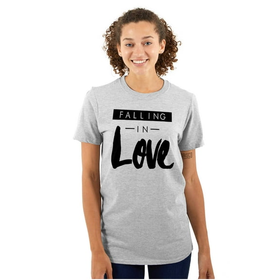 Cute Falling in Love Romantic Quote Women's Plus Size Graphic Tee Brisco Brands 2X