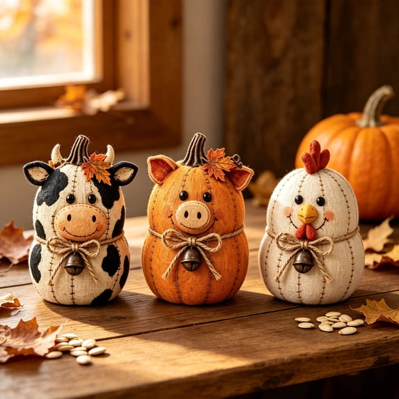 Cute Farm Animal Ornament Set, Lifelike Wildlife Craft Statue, Rustic Tabletop Decor for Living Room Shelf Mantel Farmhouse Indoor Home Furnishing Layout