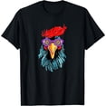 thumbnail image 1 of Cute Farm Chicken Lovers Motif Womens Funny Country Design Chicken T-Shirt Black 2X-Large, 1 of 4