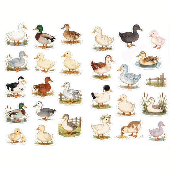 Cute Farm Duck Duckling Aesthetic Planner Stickers for Bullet Journal Scrapbooking Craft Art Supplies