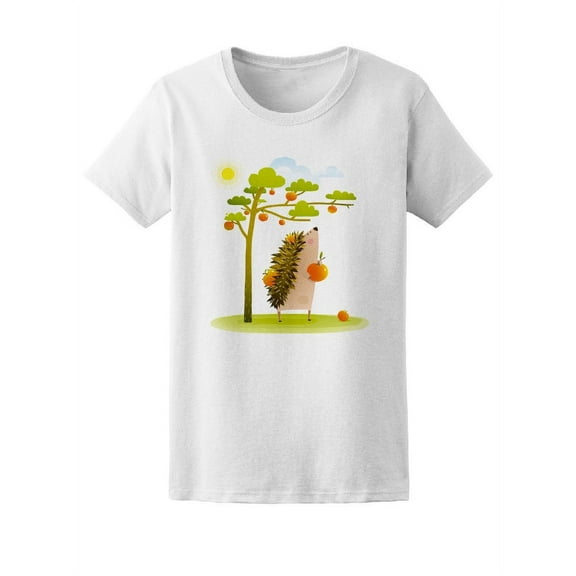 Cute Farm Hedgehog T-Shirt Women -Image by Shutterstock, Female Small