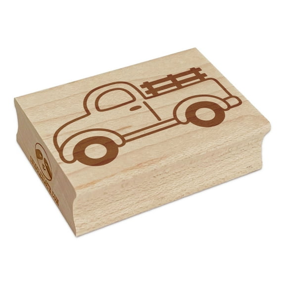 Cute Farm Truck Rectangle Rubber Stamp Stamping Scrapbooking Crafting - Small 1.7in