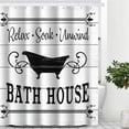 thumbnail image 1 of Cute Farmhouse Bathroom Rules Fabric Shower Curtain Inspirational Quote Waterproof Bath Curtain Sets with 12 Hooks for Bathroom Decor (72X72 inch,White), 1 of 5