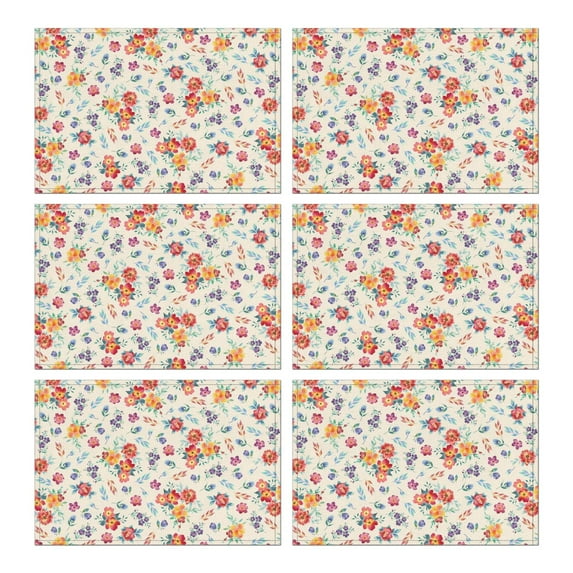 Cute Farmhouse Lavender Red Floral Placemats for Dining Table Table Mats for Indoor Kitchen Dining Simple Fashion Dining Table Mats