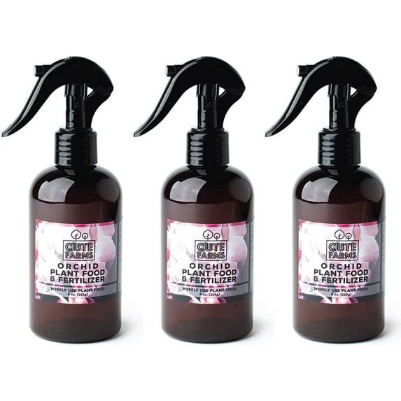 Cute Farms Orchid Plant Food & Fertilizer (Three - 8 oz. Spray Bottle)
