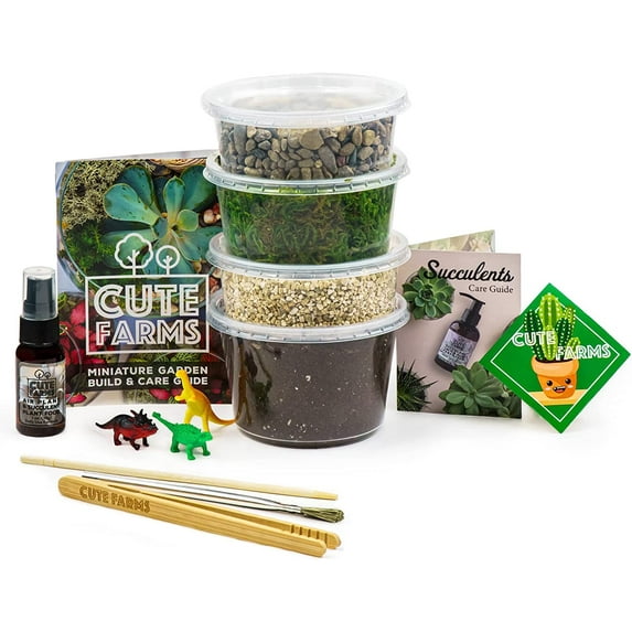 Cute Farms Terrarium Starter Kit for Adults and Kids (Medium Kit)