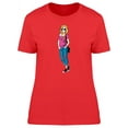 thumbnail image 1 of Cute Fashion Girl Cartoon T-Shirt Women -Image by Shutterstock, Female Small, 1 of 2