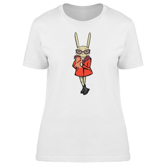 Cute Fashion Hipster Rabbit Tee Women's -Image by Shutterstock