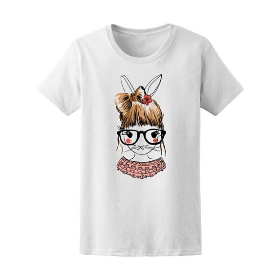 Cute Fashion Rabbit T-Shirt Women -Image by Shutterstock, Female Small