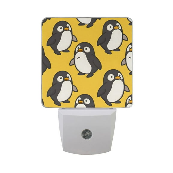 Cute Fat Penguin Night Light 2 Pack LED Nightlight Plug into Wall Dusk to Dawn Sensor Soft White