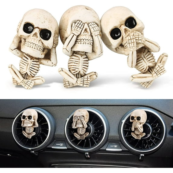 Cute Fathers Gift Sugar Skull Car Truck Air Fresheners Vent Clips Cool Car Scent Freshener Decorations Things Goth Automotive Accessories Interior Mens Father's Day Decor Gifts for Women Men Teens