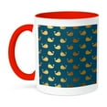 thumbnail image 1 of 3dRose, Cute Faux Gold Whale Pattern On Blue, 11oz Two-Tone Red Mug, 1 of 7
