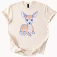 thumbnail image 1 of Cute Fawn Deer Graphic T-Shirt Animal Lover Tee Unisex S-5XL Hot Trending Shirt, Vintage Birthday Gift, 1 of 3