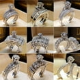 thumbnail image 1 of Cute Female Crystal White Zircon Stone Ring Set Luxury Vintage Rings for Women Boho Jewelry, 1 of 2