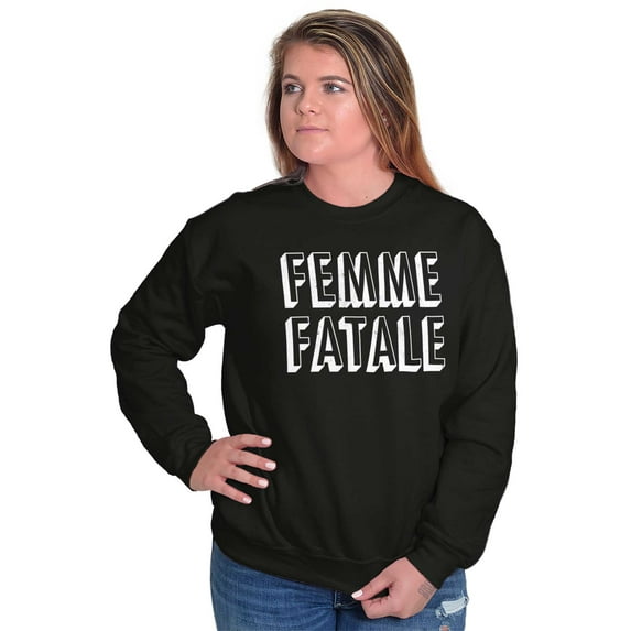 Cute Femme Fatale Sassy Attitude Women Plus Size Crewneck Sweatshirt Brisco Brands 2X