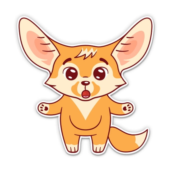 Cute Fennec Fox Long Ears - 3" Vinyl Sticker - For Car Laptop Water Bottle Phone - Waterproof Decal
