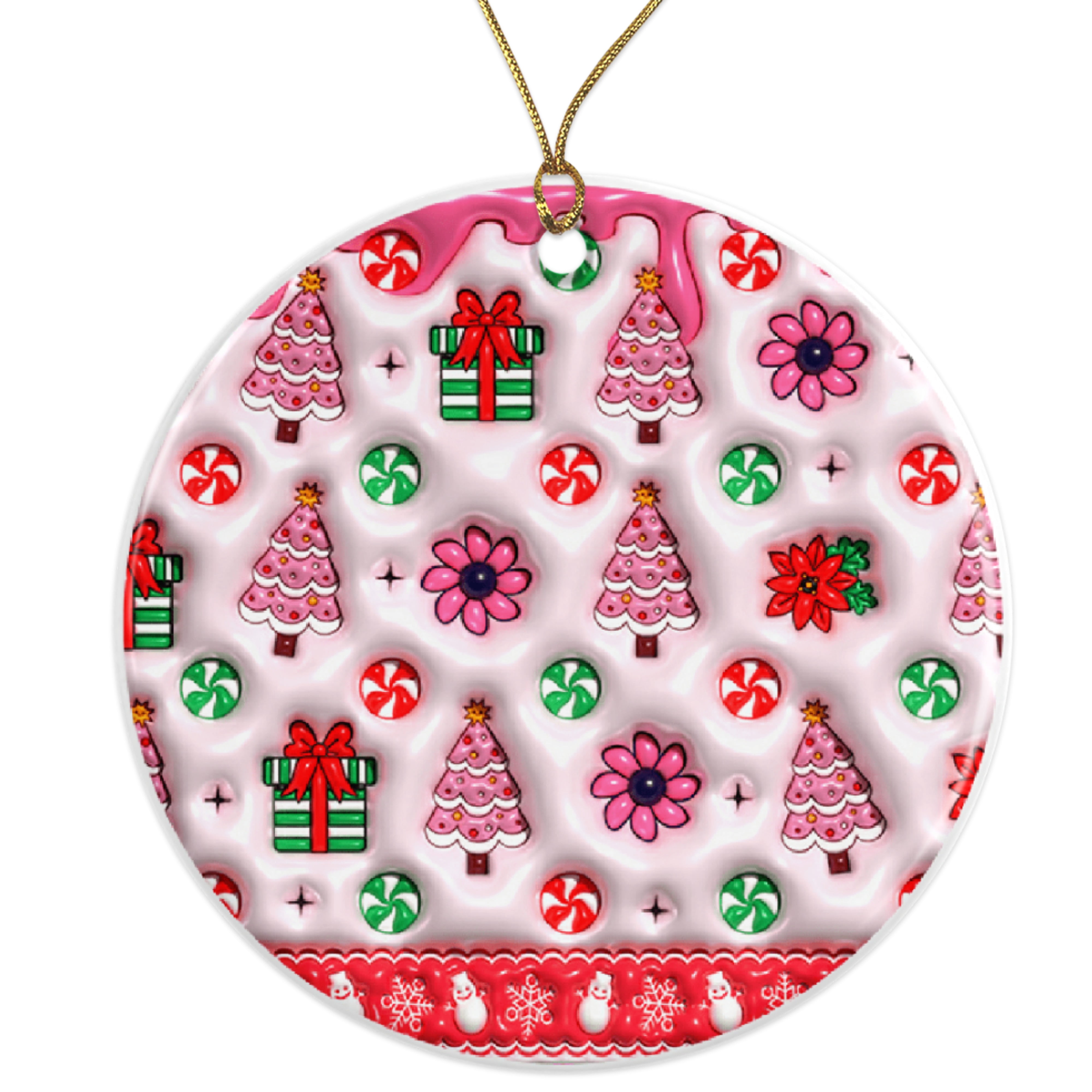 Cute Festive Flowers Christmas Tree Ornament - Candy Ornaments