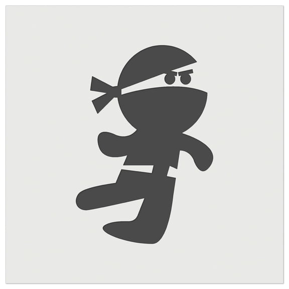Cute Fighting Ninja DIY Cookie Wall Craft Stencil - 3.5 Inch