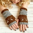 thumbnail image 1 of Cute Fingerless Gloves for Women Knit Cat Gloves Warm Winter Mittens Open Finger Glove for Typing In Cold Office, 1 of 5