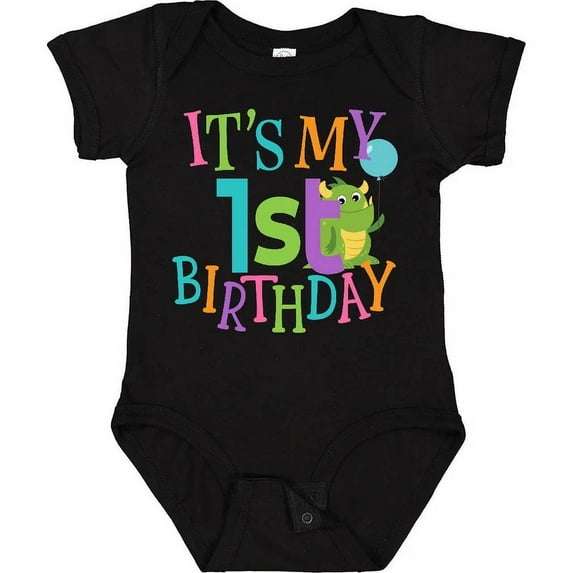 Cute First Birthday Monster 1 Year Old Baby Bodysuit Celebration Babys Bodysuit Cute Baby Onesie, BABY BODYSUIT LAT 4424