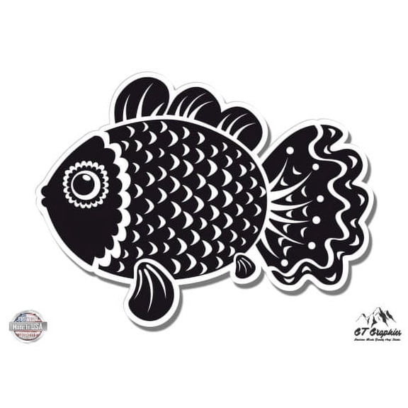 Cute Fish Decorative - 3" Vinyl Sticker - For Car Laptop I-Pad Phone Helmet Hard Hat - Waterproof Decal