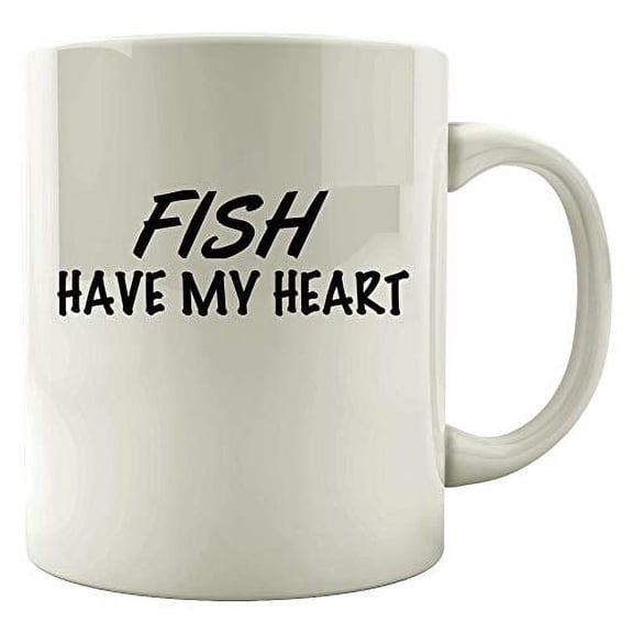 Cute Fish 11 oz Coffee Mug - Fish Have My Heart White Ceramic Gift