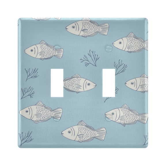 Cute Fish Pattern Decorative Light Switch Plates Switch Cover Decorative Wall Plates Ideal for Living Room Kitchen Bedroom and Study
