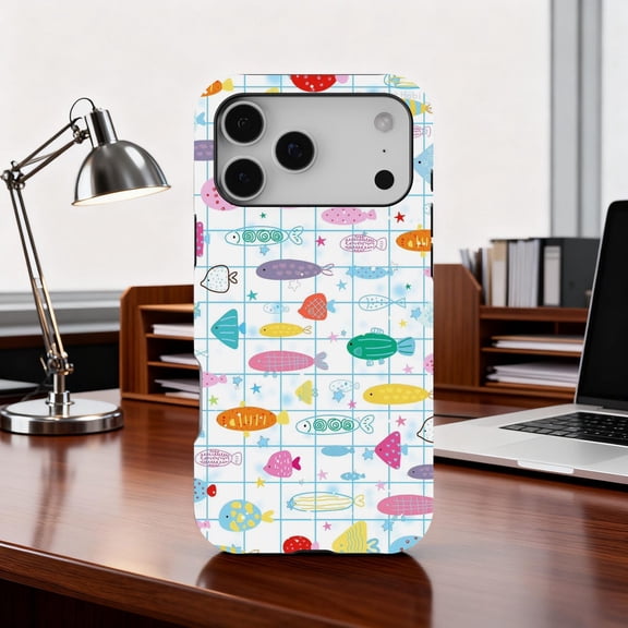 Cute Fish Pattern Marine Ocean Illustration Phone Case 17 16 15 14 13 12 11 Pro Max