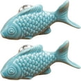 thumbnail image 1 of Yardly Fish Hardware Knob Ceramic Blue, 1 of 9