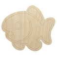 thumbnail image 1 of Cute Fish Wood Shape Unfinished Piece Cutout Craft DIY Projects - 4.70 Inch Size - 1/8 Inch Thick, 1 of 7