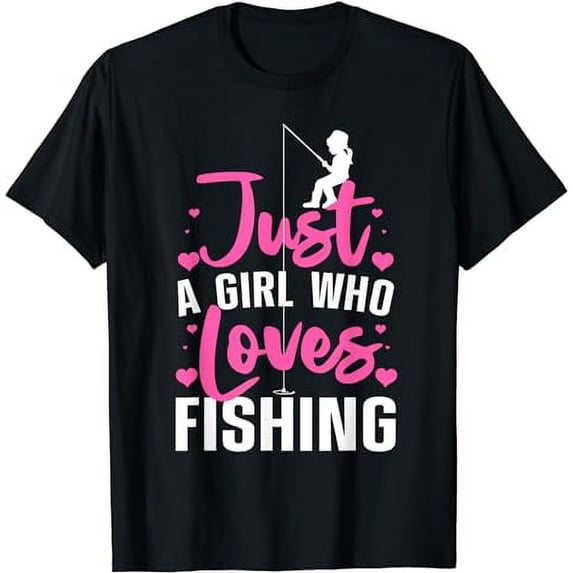 Cute Fishing For Women Girls Kids Fisher Fisherman Bass Fish T-Shirt