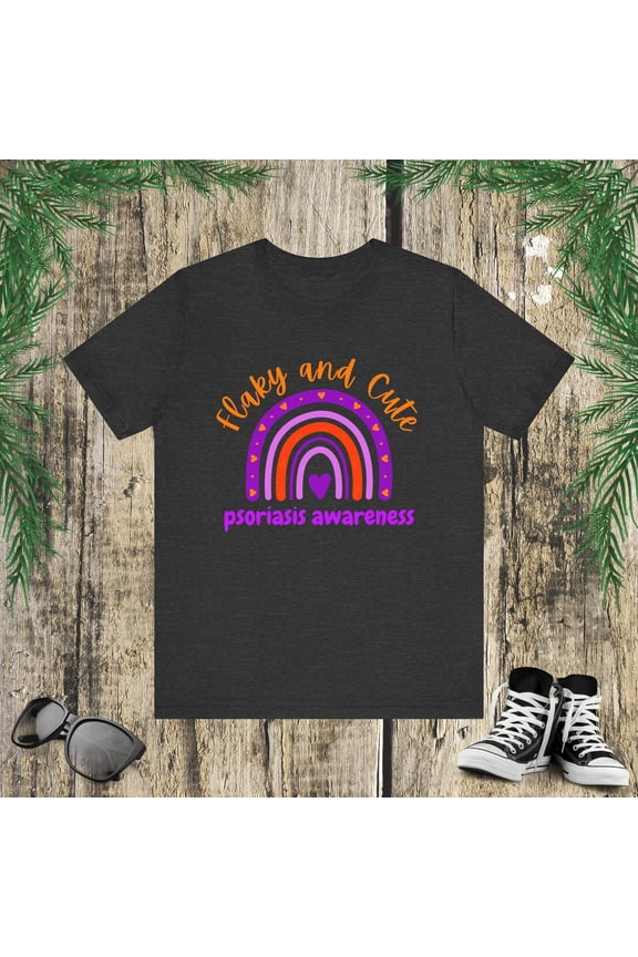 Cute Flaky and Cute Psoriasis Awareness month boho rainbow Unisex T-shirt