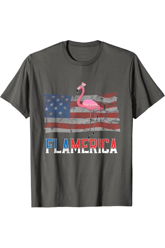 Cute Flamerica Flamingo Lovers Us America Flag 4Th Of July T-Shirt Unisex S-5XL Hot Trending Shirt, Vintage Birthday Gift