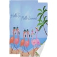 thumbnail image 1 of Cute Flaming Beach Kitchen Hand Towels 2 PCS, Summer Sea Day Fingertip Bath Towels Ultra Soft and Highly Absorbent, Decorative Face Towels Dish Washcloths, 28.3"x14.4", 1 of 4