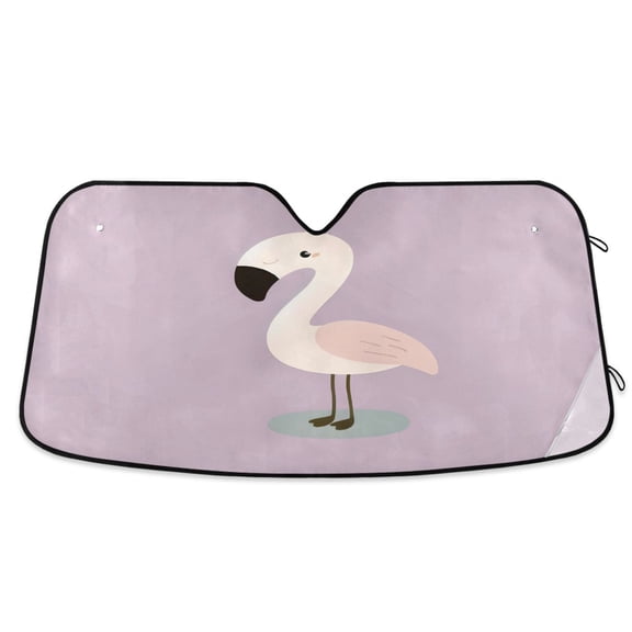 Cute Flamingo Car Windshield Sun Shade Foldable Car Front Window Visor Heat and UV Protection 53x23.5