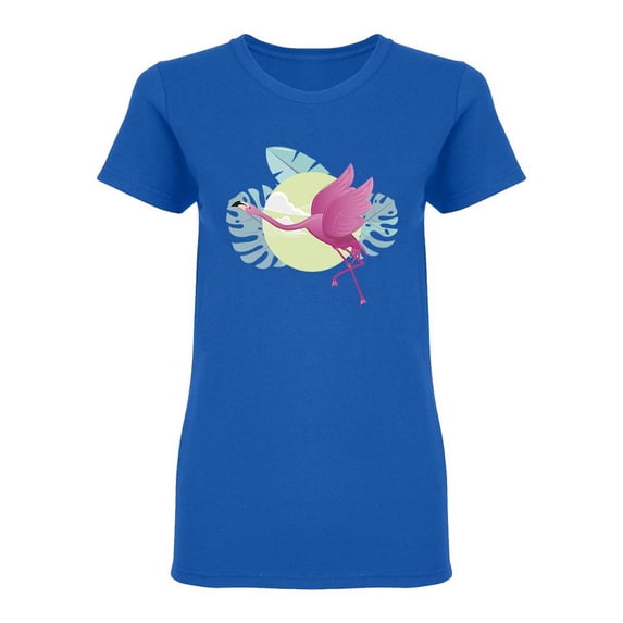 Cute Flamingo Cartoon Bird Shaped T-Shirt Women -Image by Shutterstock, Female Small