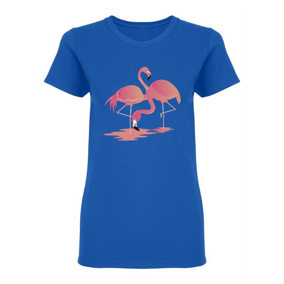 Cute Flamingo Cartoon Shaped T-Shirt Women -Image by Shutterstock, Female XX-Large