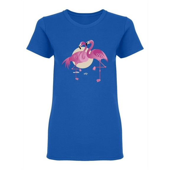 Cute Flamingo Couple Shaped T-Shirt Women -Image by Shutterstock, Female Small
