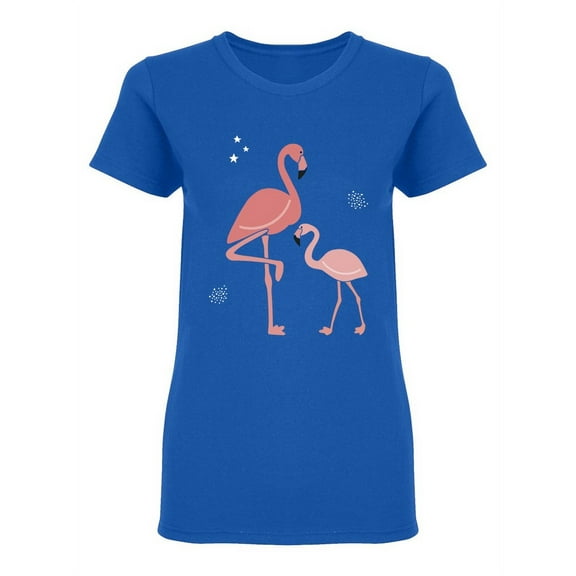 Cute Flamingo Couple Shaped T-Shirt Women -Image by Shutterstock, Female x-Large