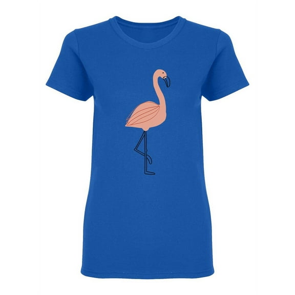 Cute Flamingo Design Shaped T-Shirt Women -Image by Shutterstock, Female Medium